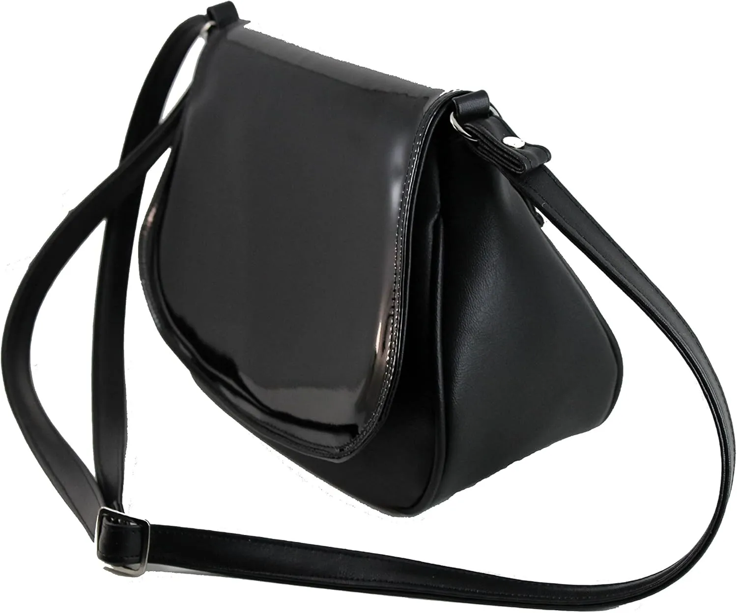 LONI Shoulder Bags for Women Purse Handbag Crossbody Everyday Saddle Bag Medium Patent/Pu Leather