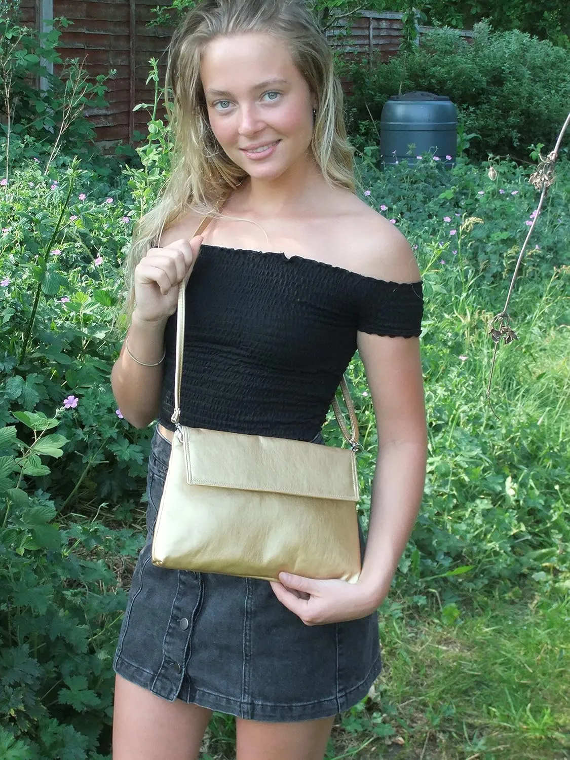 LONI Womens Charming Clutch Purse Shoulder Cross-body Bag Patent