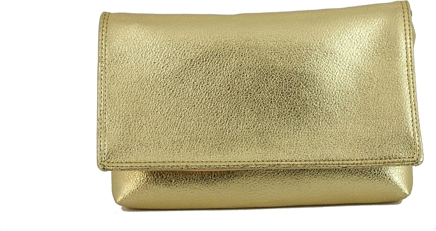 LONI Womens Delightful Clutch/Shoulder/Crossbody/Wristlet Bag Size Small in black faux patent leather