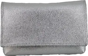 LONI Womens Delightful Clutch/Shoulder/Crossbody/Wristlet Bag Size Small in black faux patent leather