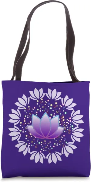 Lotus Flower Floral Mandala Yoga Spirituality Zen Peace Love Tote Bag