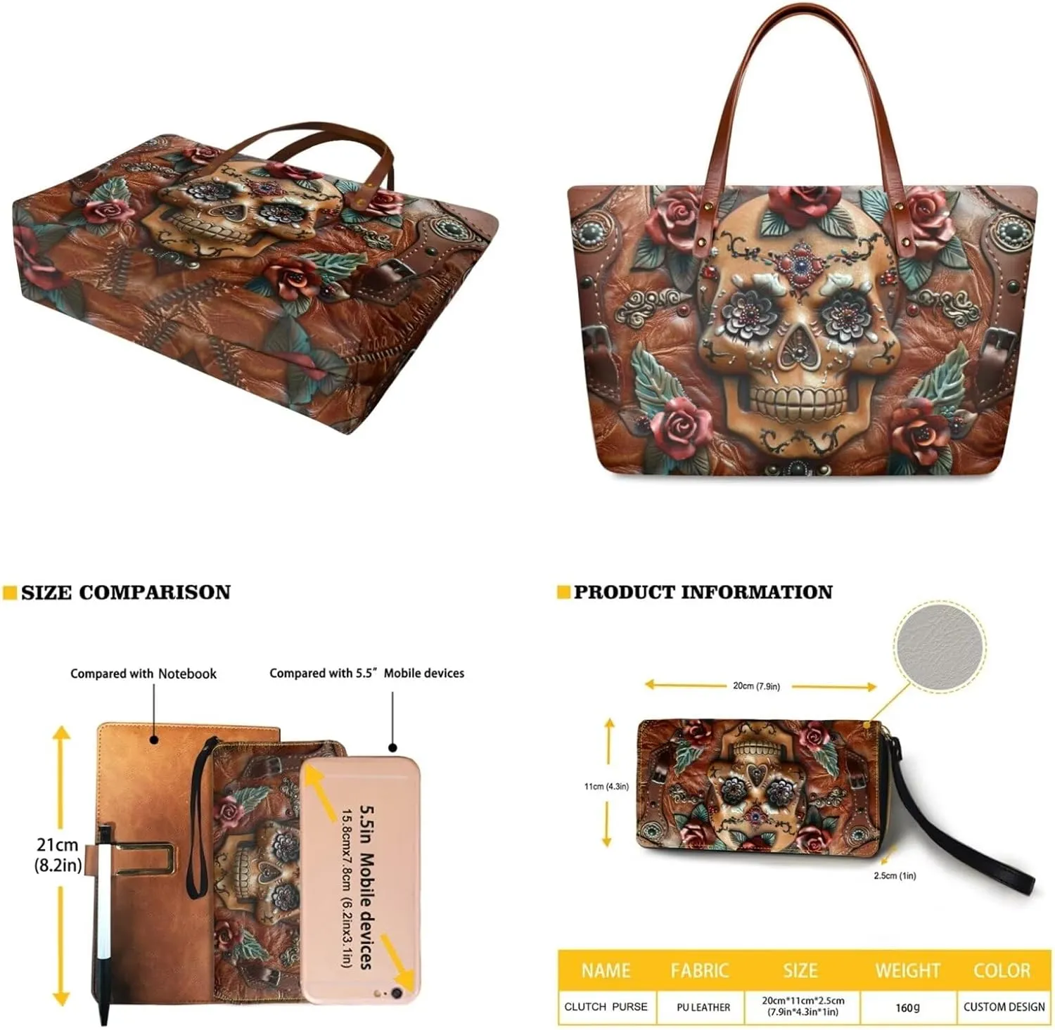 Lotusorchid 2 Pcs Hand bags Purses, Women Top Handle Bag Satchel Shoulder Bag, Large Tote Handbag with PU Wallet