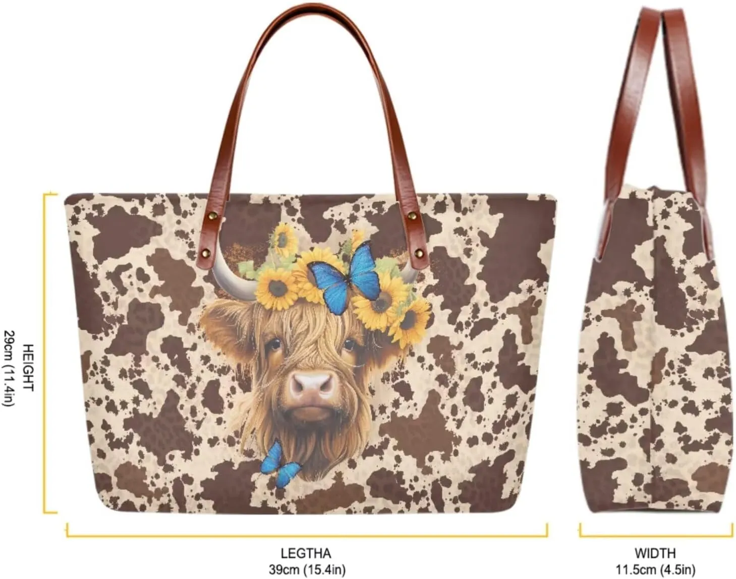 Lotusorchid 2 Pcs Large Tote Handbag with PU Wallet, Women Hand bags Purses, Top Handle Bag Satchel Shoulder Bag