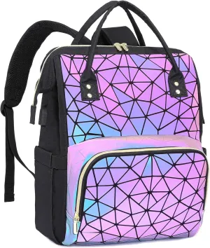 LOVEVOOK Geometric Luminous Purses and Handbags for Women Holographic Reflective Crossbody Bag Wallet