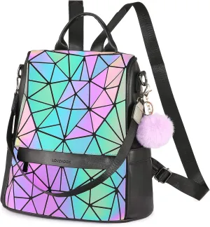 LOVEVOOK Geometric Luminous Purses and Handbags for Women Holographic Reflective Crossbody Bag Wallet
