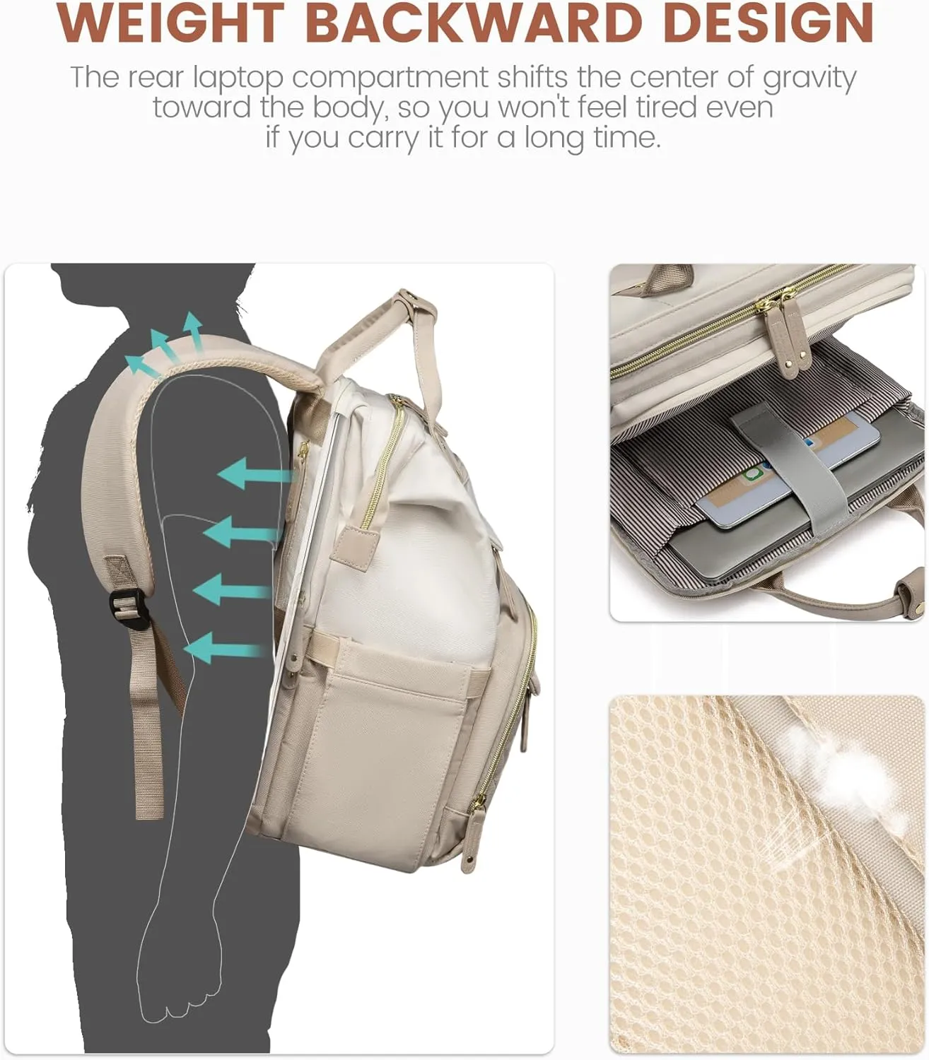 LOVEVOOK Laptop Backpack for Women, 15.6'' Waterproof Nurse Bag Teacher Work Backpack Purse for Women, Travel Computer Backpack for College Office Business Ladies
