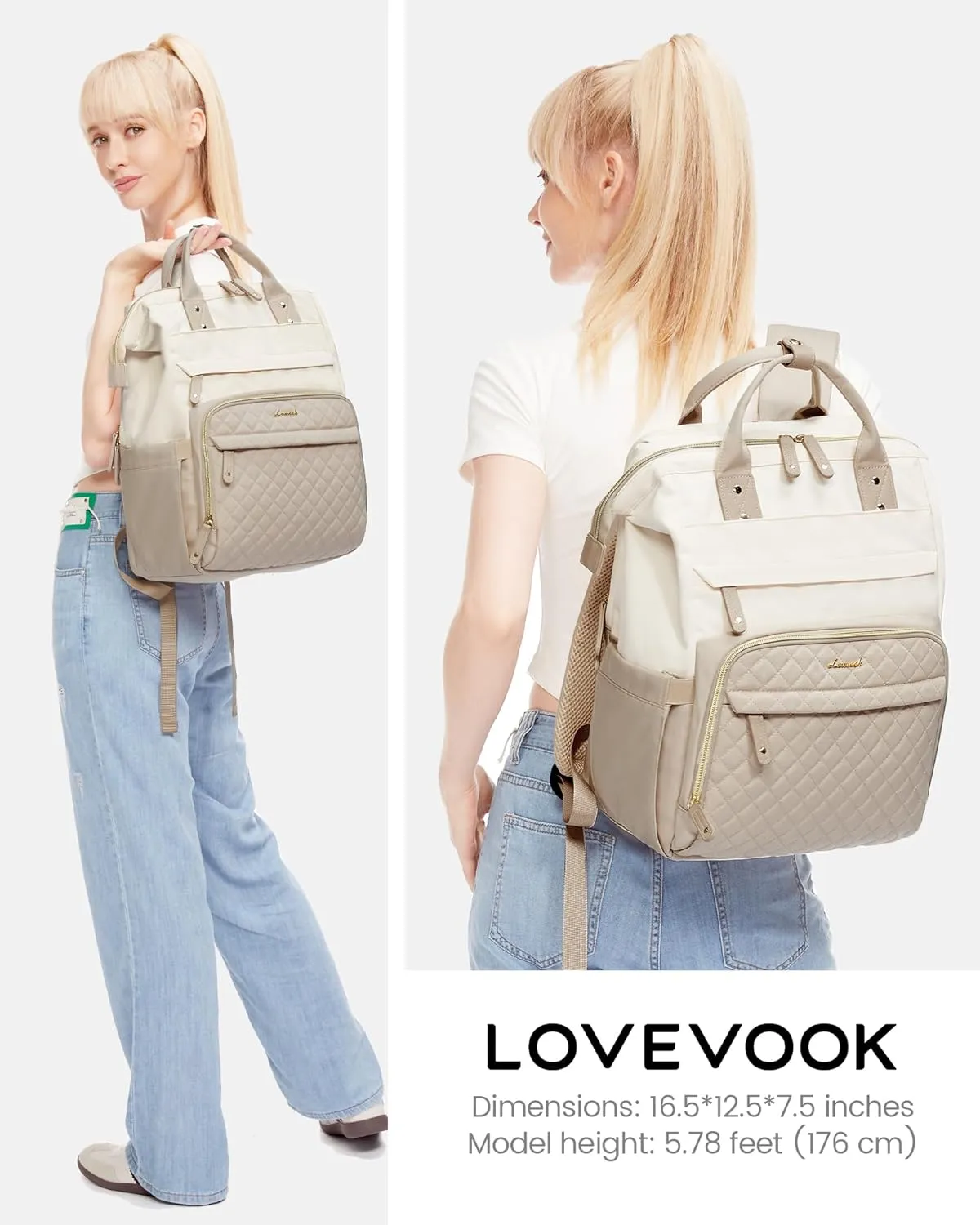 LOVEVOOK Laptop Backpack for Women, 15.6'' Waterproof Nurse Bag Teacher Work Backpack Purse for Women, Travel Computer Backpack for College Office Business Ladies