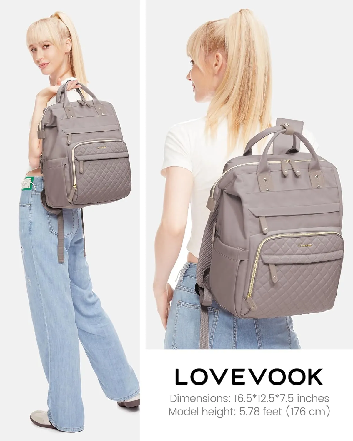 LOVEVOOK Laptop Backpack for Women, 15.6'' Waterproof Nurse Bag Teacher Work Backpack Purse for Women, Travel Computer Backpack for College Office Business Ladies