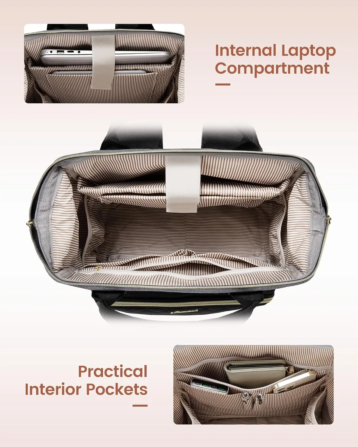 LOVEVOOK Laptop Backpack for Women, 15.6'' Waterproof Nurse Bag Teacher Work Backpack Purse for Women, Travel Computer Backpack for College Office Business Ladies