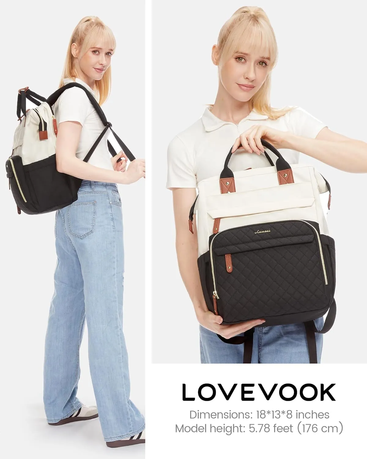 LOVEVOOK Laptop Backpack for Women, 17.3'' Waterproof Nurse Bag Teacher Work Backpack Purse for Women, Travel Computer Backpack for College Office Business Ladies