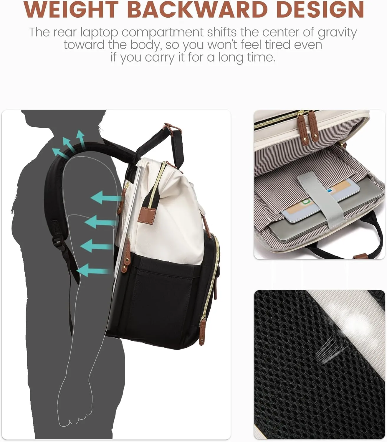 LOVEVOOK Laptop Backpack for Women, 17.3'' Waterproof Nurse Bag Teacher Work Backpack Purse for Women, Travel Computer Backpack for College Office Business Ladies