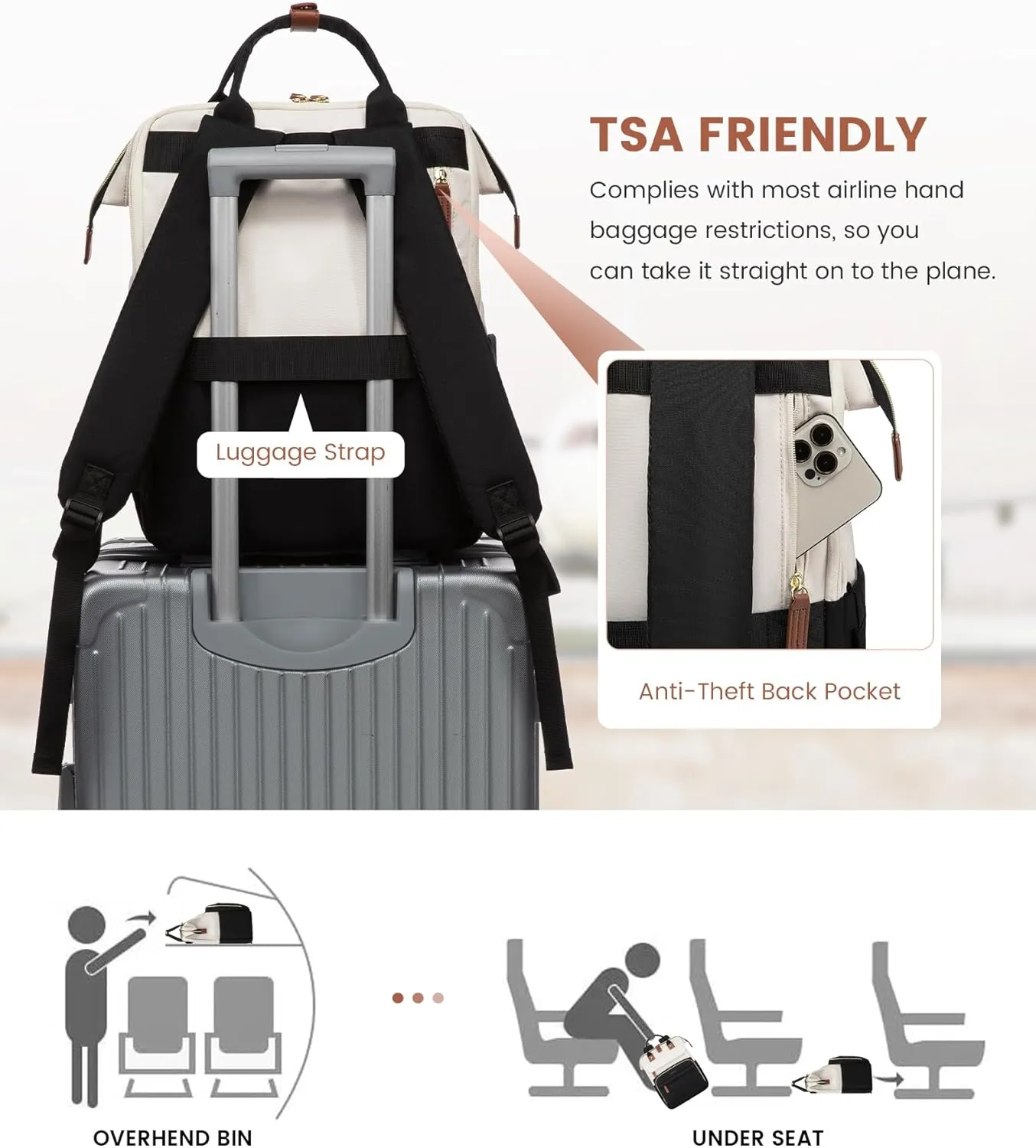 LOVEVOOK Laptop Backpack for Women, 17.3'' Waterproof Nurse Bag Teacher Work Backpack Purse for Women, Travel Computer Backpack for College Office Business Ladies