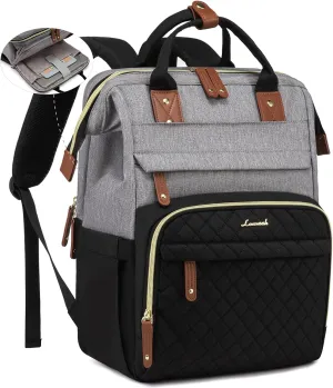 LOVEVOOK Laptop Backpack for Women, 17.3'' Waterproof Nurse Bag Teacher Work Backpack Purse for Women, Travel Computer Backpack for College Office Business Ladies