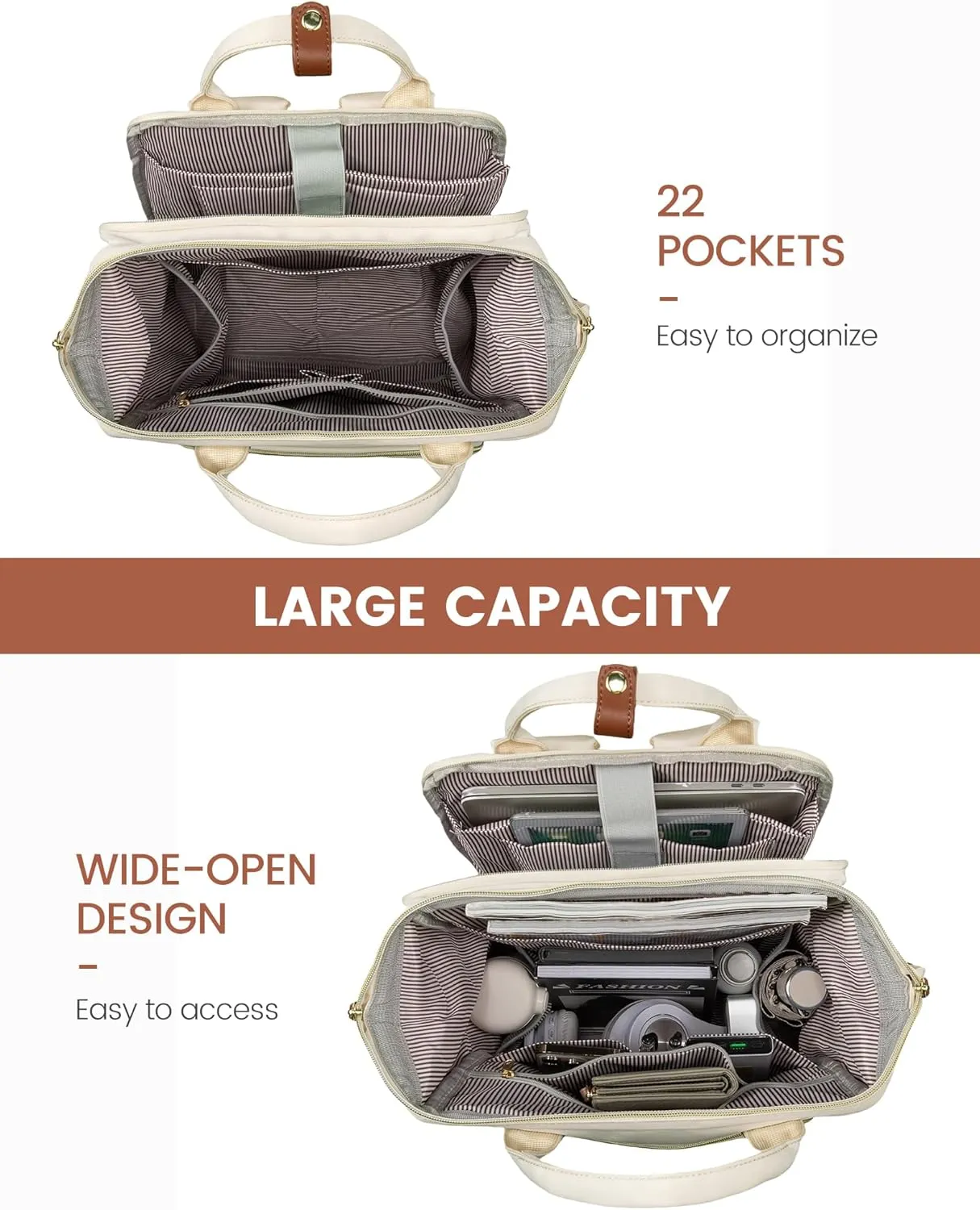 LOVEVOOK Laptop Backpack for Women, 17.3'' Waterproof Nurse Bag Teacher Work Backpack Purse for Women, Travel Computer Backpack for College Office Business Ladies