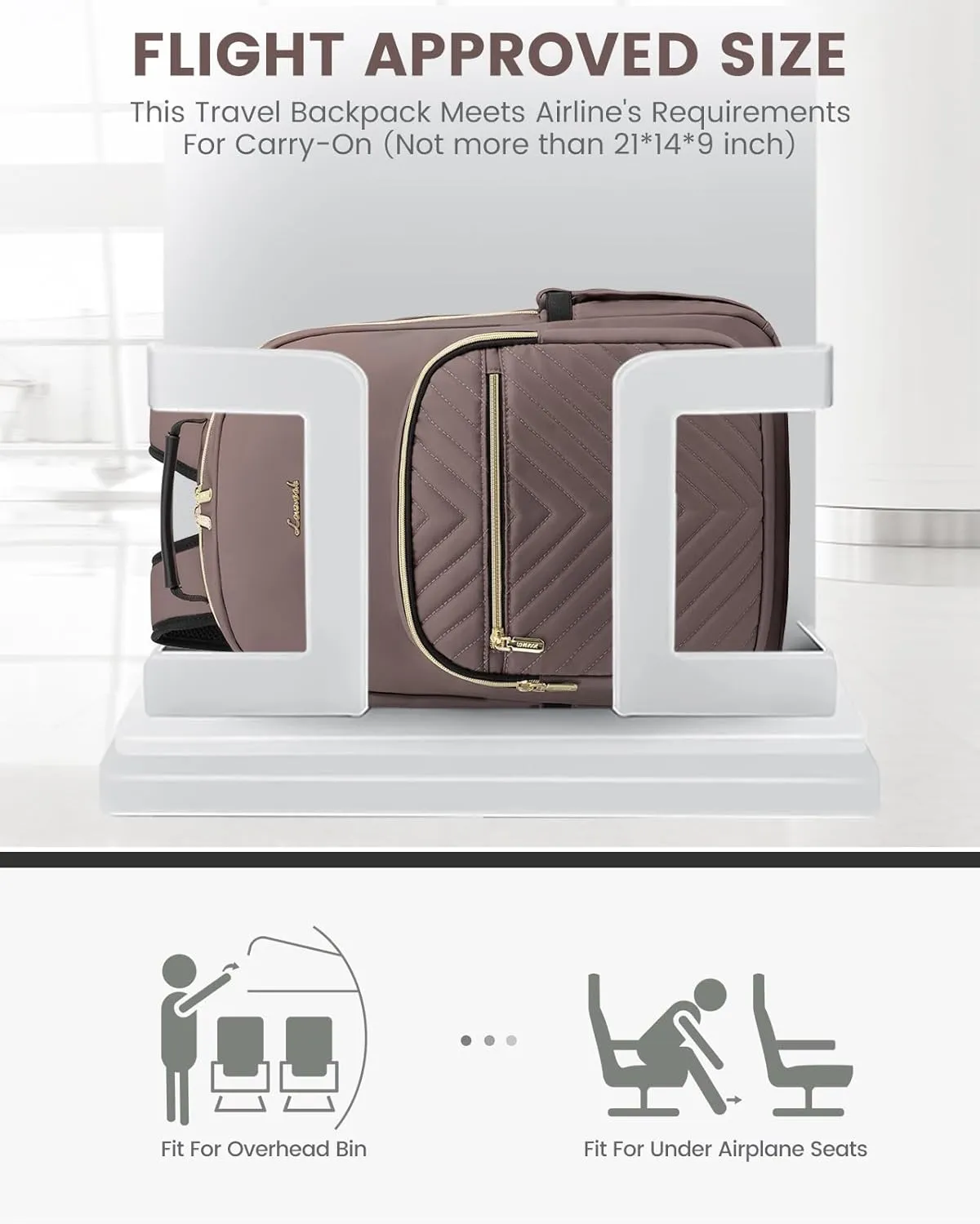LOVEVOOK Laptop Backpack Purse for Women, Large Capacity Travel Business Computer Work Bag, Quilted Casual Nurse Backpack for Womens, Fit 15.6 Inch Laptop with USB Port, Brown