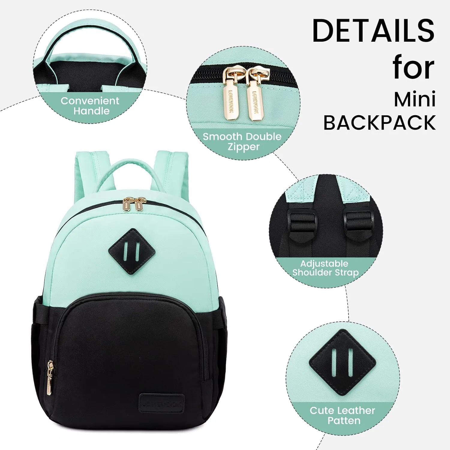 LOVEVOOK Mini Backpack for Women Light Weight Small Waterproof Backpack Purses Daily Backpack…