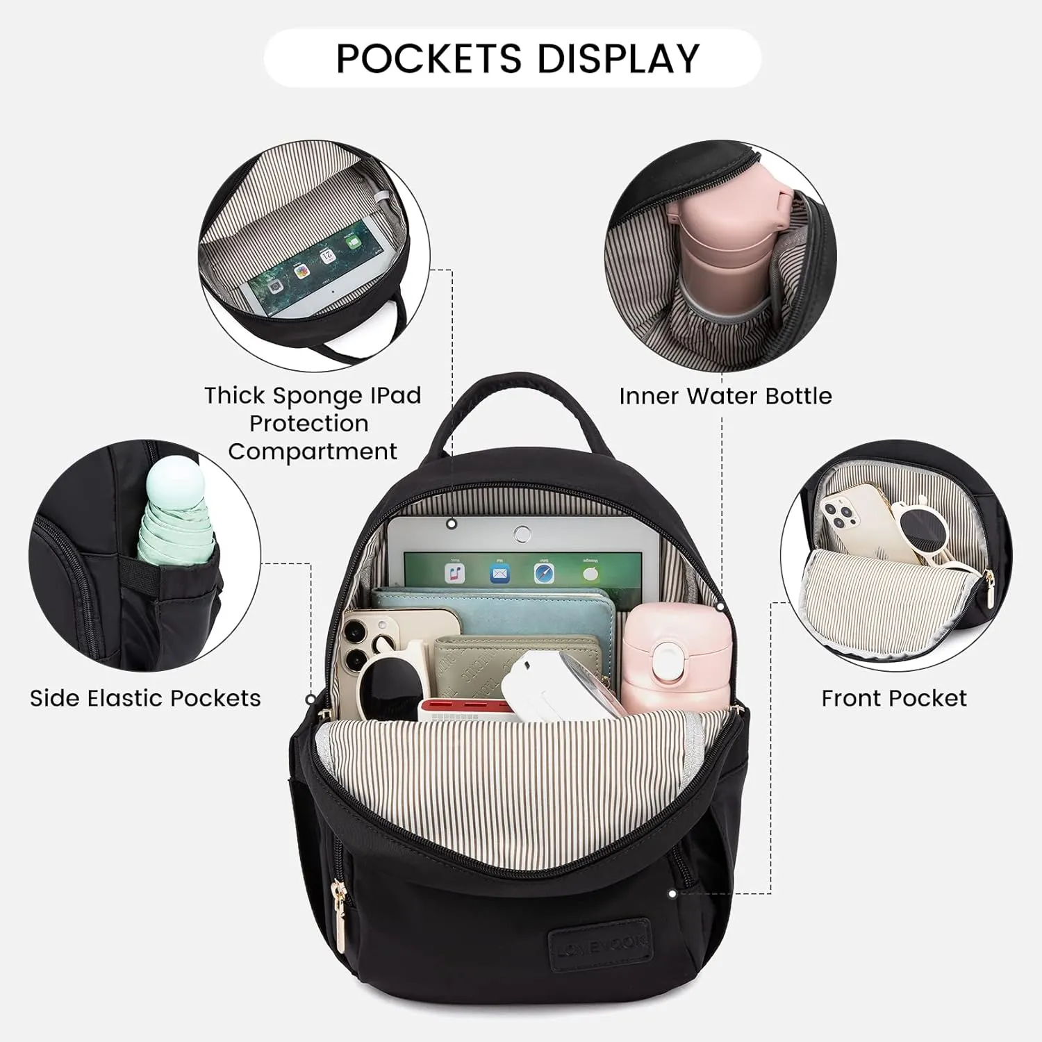LOVEVOOK Mini Backpack for Women Light Weight Small Waterproof Backpack Purses Daily Backpack…