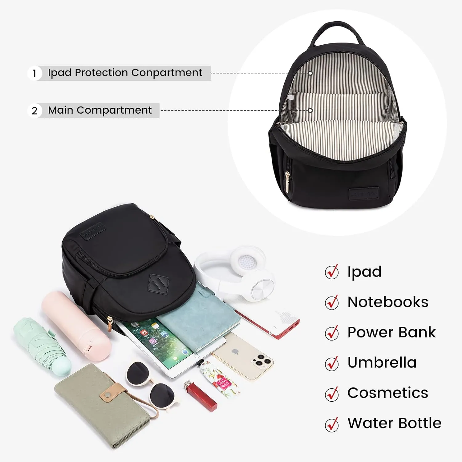LOVEVOOK Mini Backpack for Women Light Weight Small Waterproof Backpack Purses Daily Backpack…