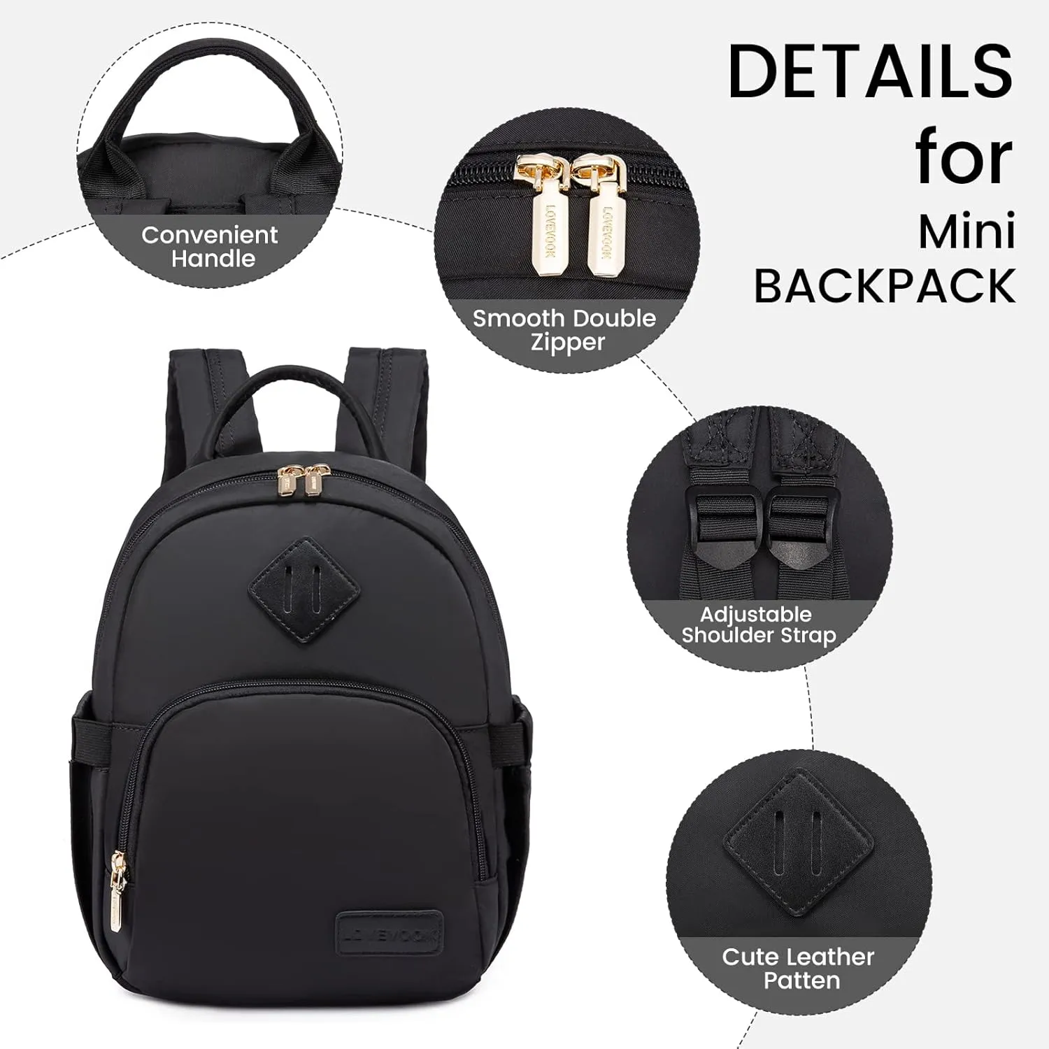 LOVEVOOK Mini Backpack for Women Light Weight Small Waterproof Backpack Purses Daily Backpack…