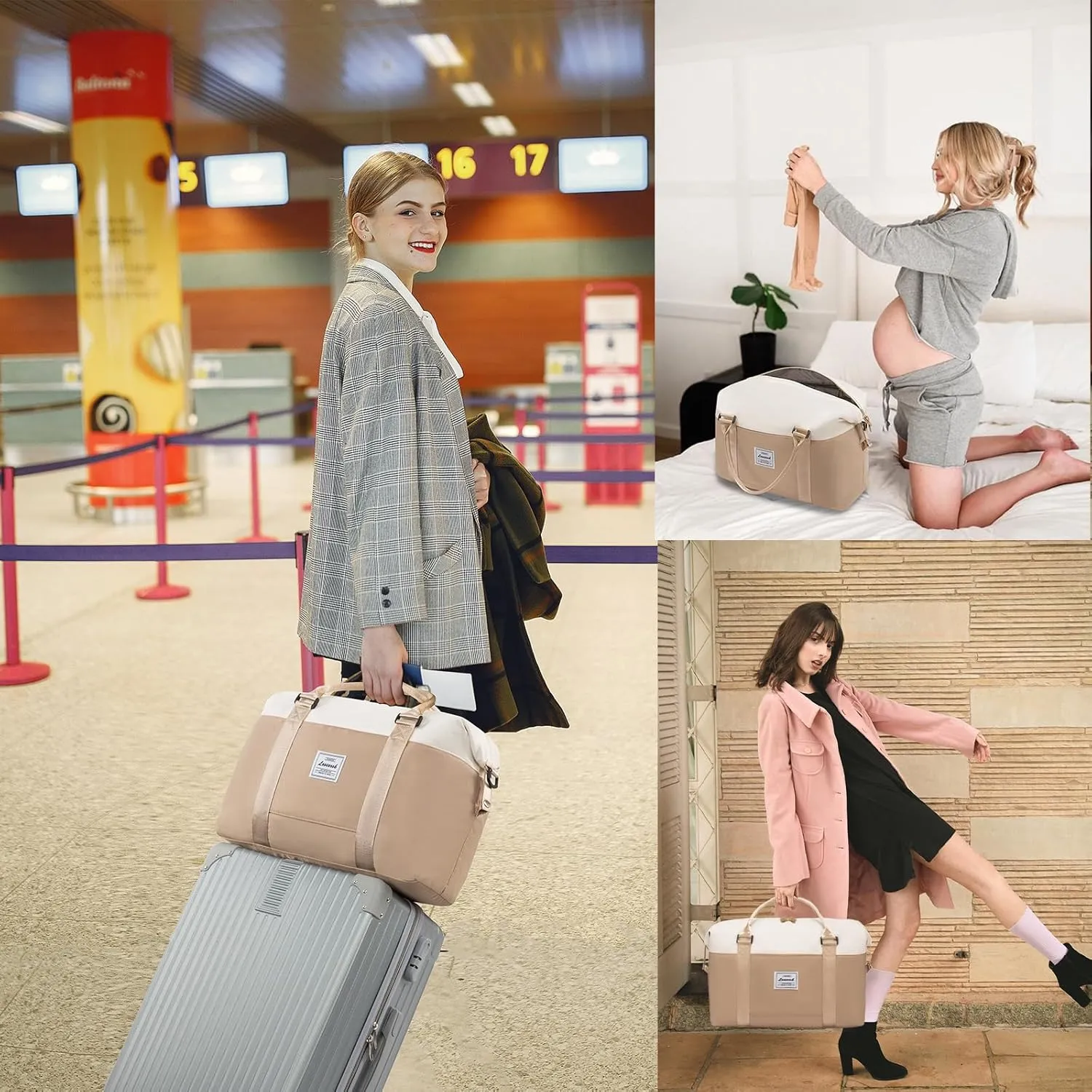LOVEVOOK Weekender Bag for Women Cute Travel Tote Bag Gym Duffel Bag with Toiletry Bag Carry On Bag Overnight Hospital Bag
