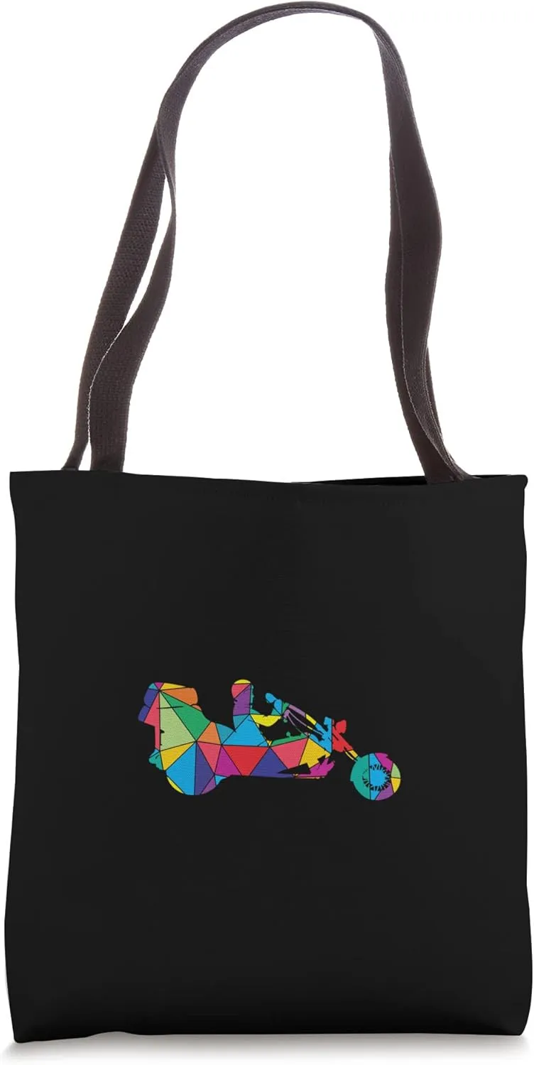 Low Poly Art Three Wheeled Geometric Polygon Art Tricycle Tote Bag