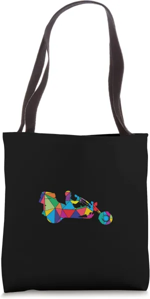 Low Poly Art Three Wheeled Geometric Polygon Art Tricycle Tote Bag