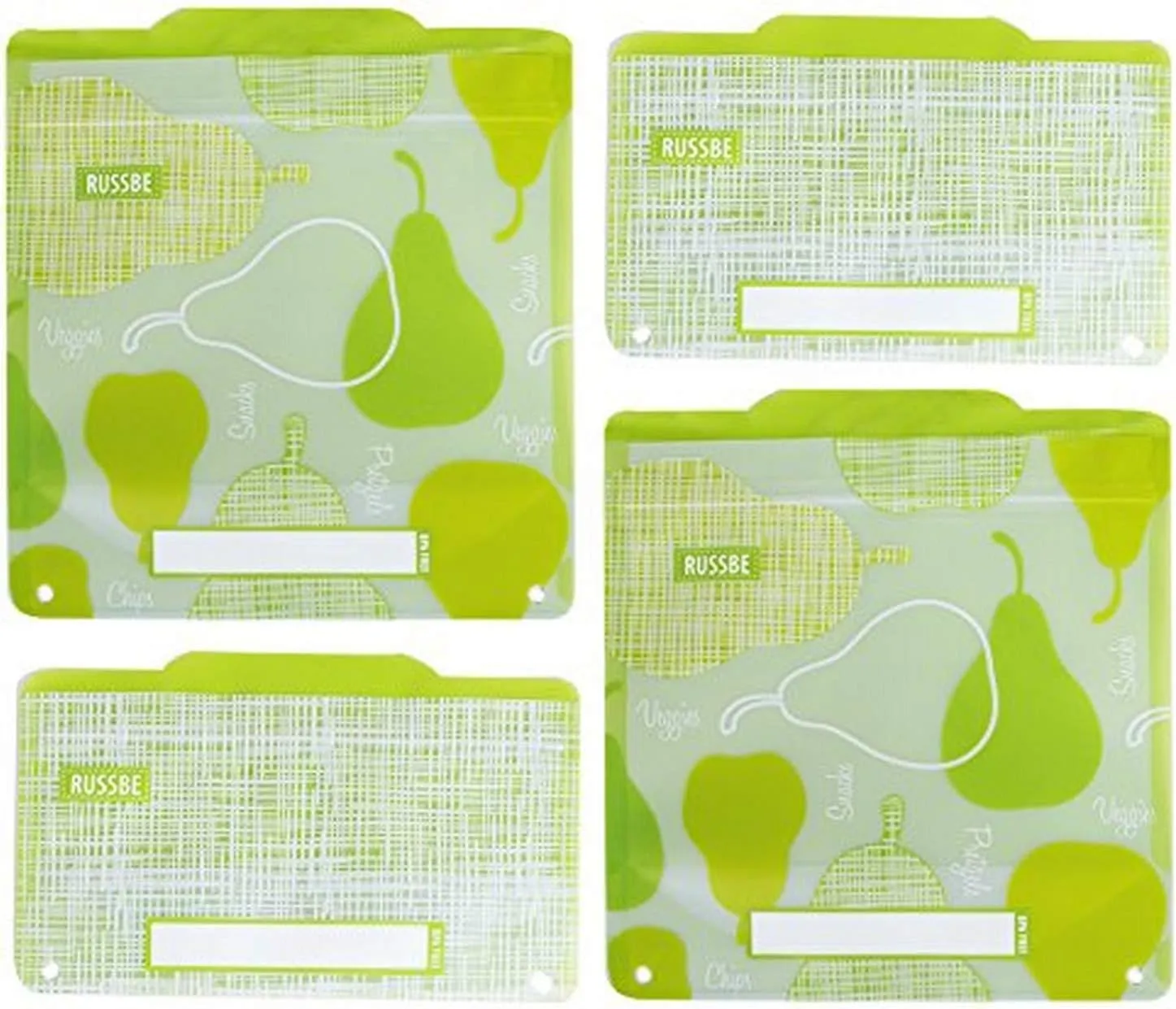 Lunch Systems, Reusable Snack and Sandwich Bags, Green Pear