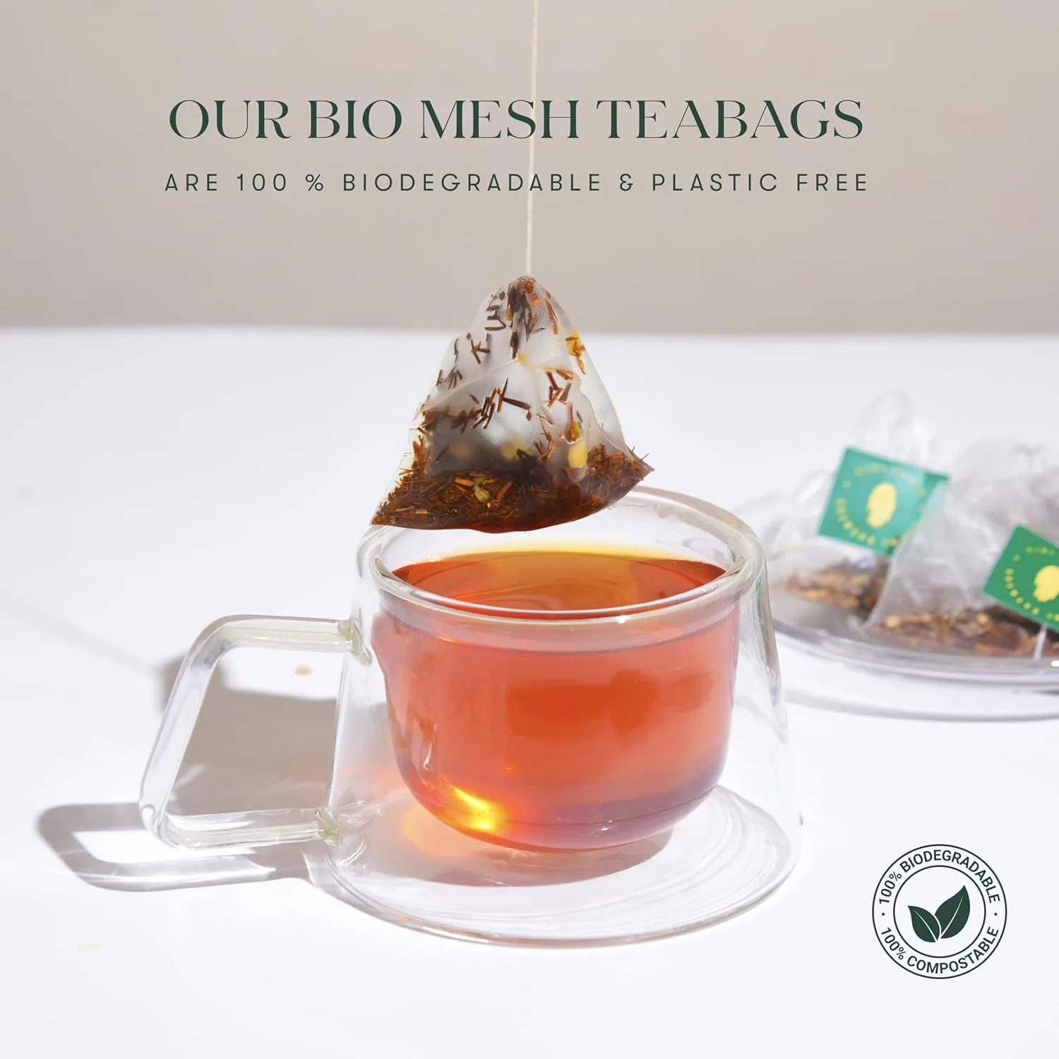 Luxmi Estates Minty Mile Chamomile Mint Green Tea 50 Tea Bags (100g) Pack | Certified Organic Green Tea | Low Caffeine Chamomile Tea | Mint Tea Bags Best for Night Time | 50 Cups Bulk Pack