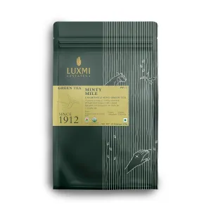 Luxmi Estates Minty Mile Chamomile Mint Green Tea 50 Tea Bags (100g) Pack | Certified Organic Green Tea | Low Caffeine Chamomile Tea | Mint Tea Bags Best for Night Time | 50 Cups Bulk Pack