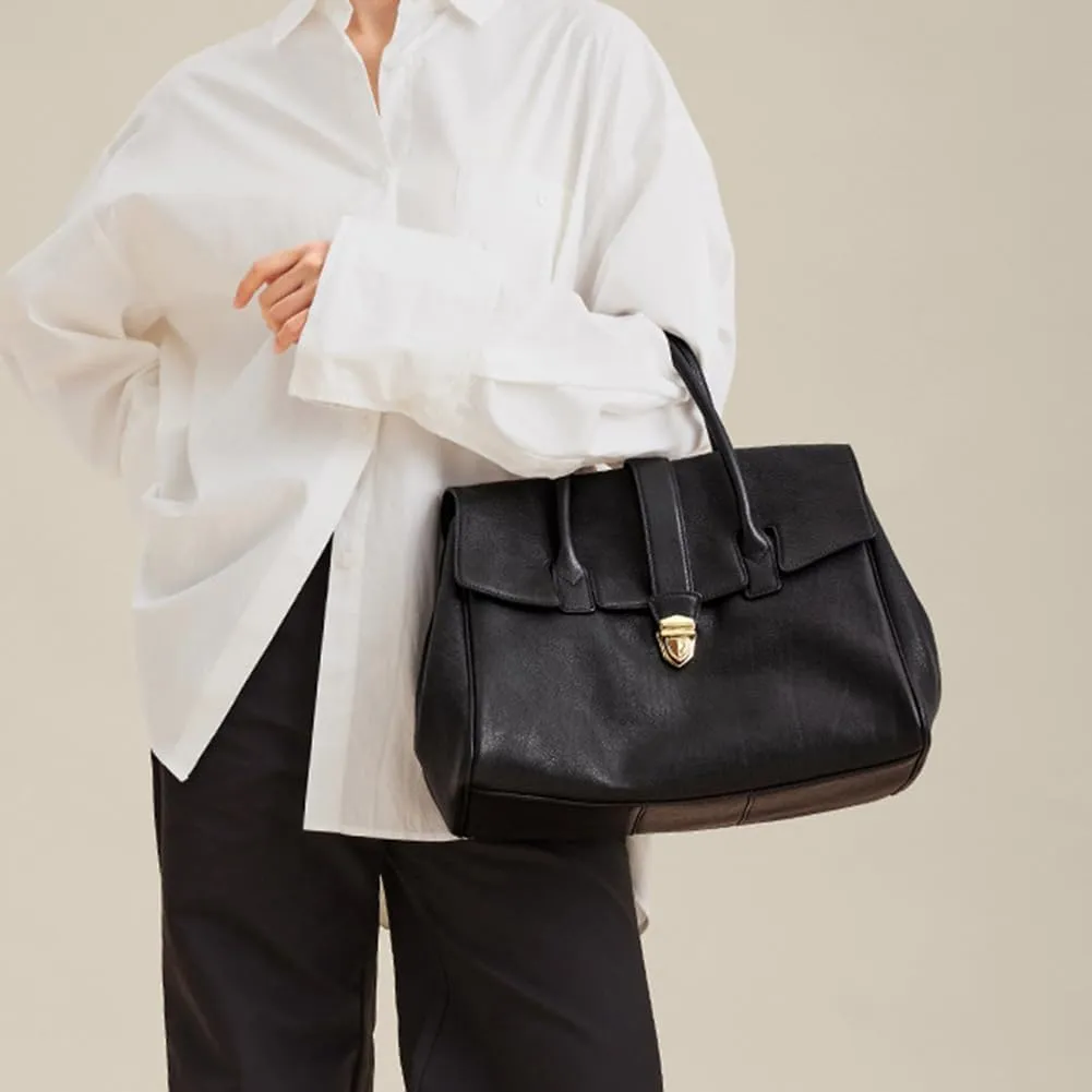 Luxury Designer Messenger Clutch Genuine Leather Handbag for Women Soft Leather Large Capacity Work Tote Bag