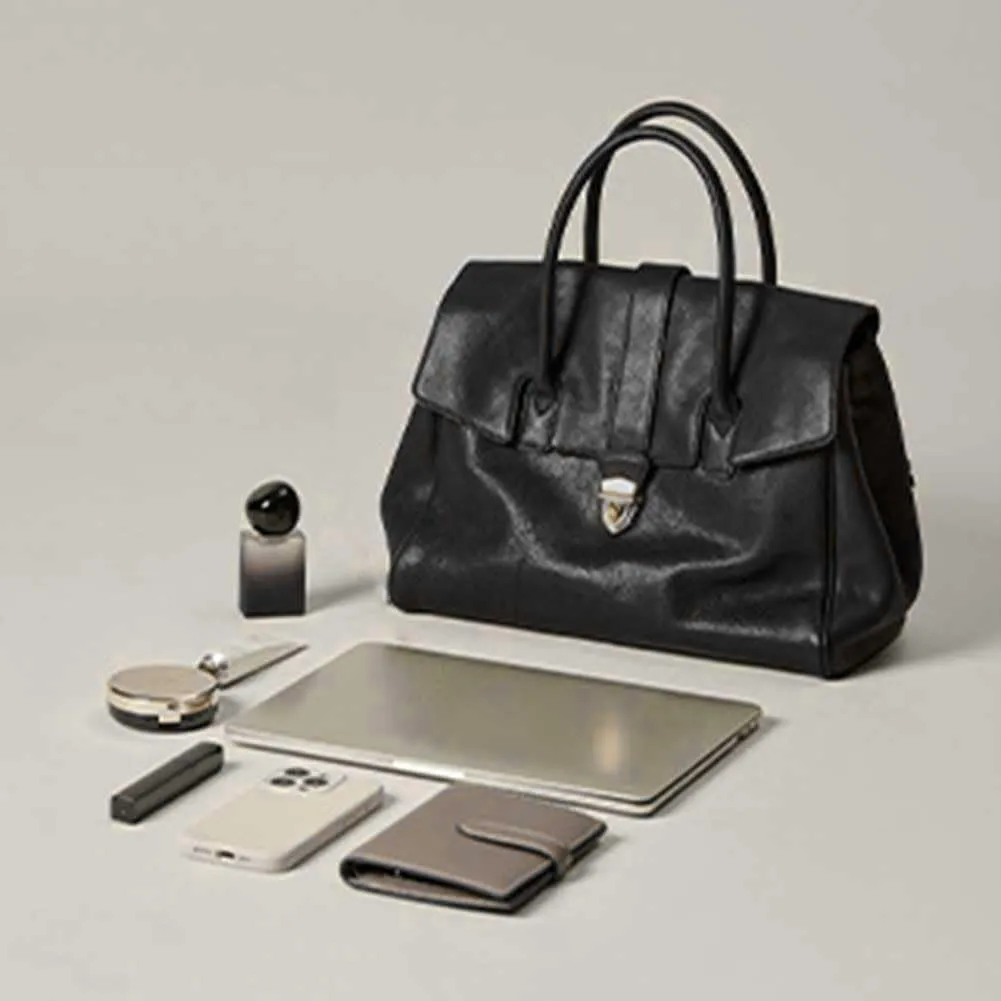 Luxury Designer Messenger Clutch Genuine Leather Handbag for Women Soft Leather Large Capacity Work Tote Bag