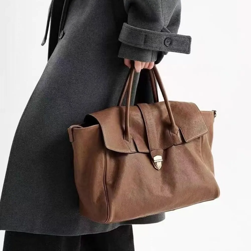 Luxury Designer Messenger Clutch Genuine Leather Handbag for Women Soft Leather Large Capacity Work Tote Bag