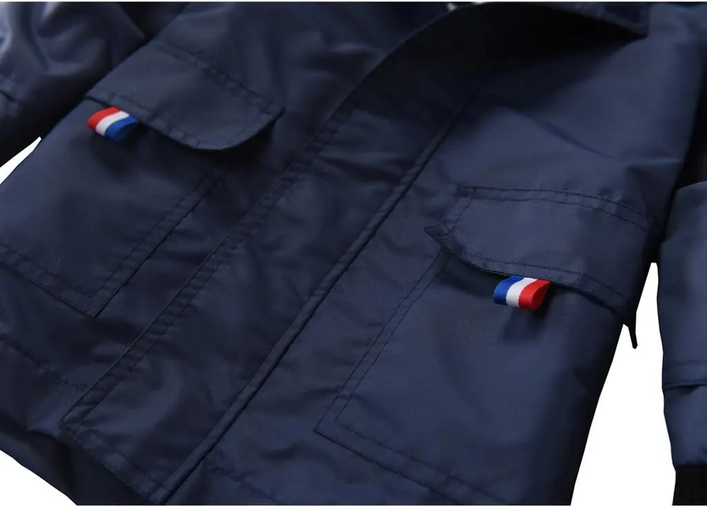 M2C Boys Girls Hooded Cotton Lined Rain Jacket Light Windbreaker