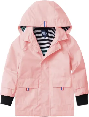 M2C Boys Girls Hooded Cotton Lined Rain Jacket Light Windbreaker