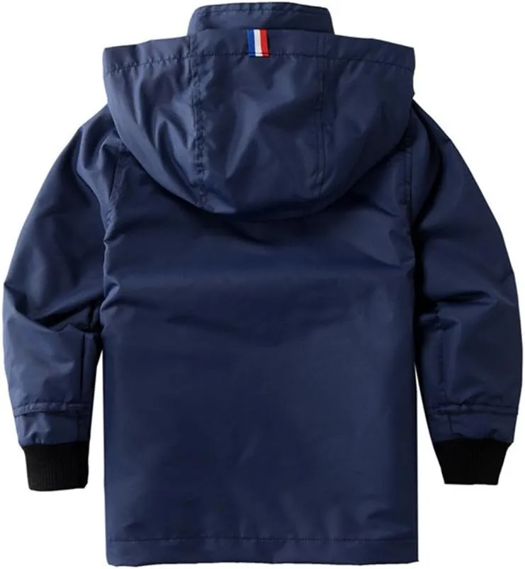 M2C Boys Girls Hooded Cotton Lined Rain Jacket Light Windbreaker
