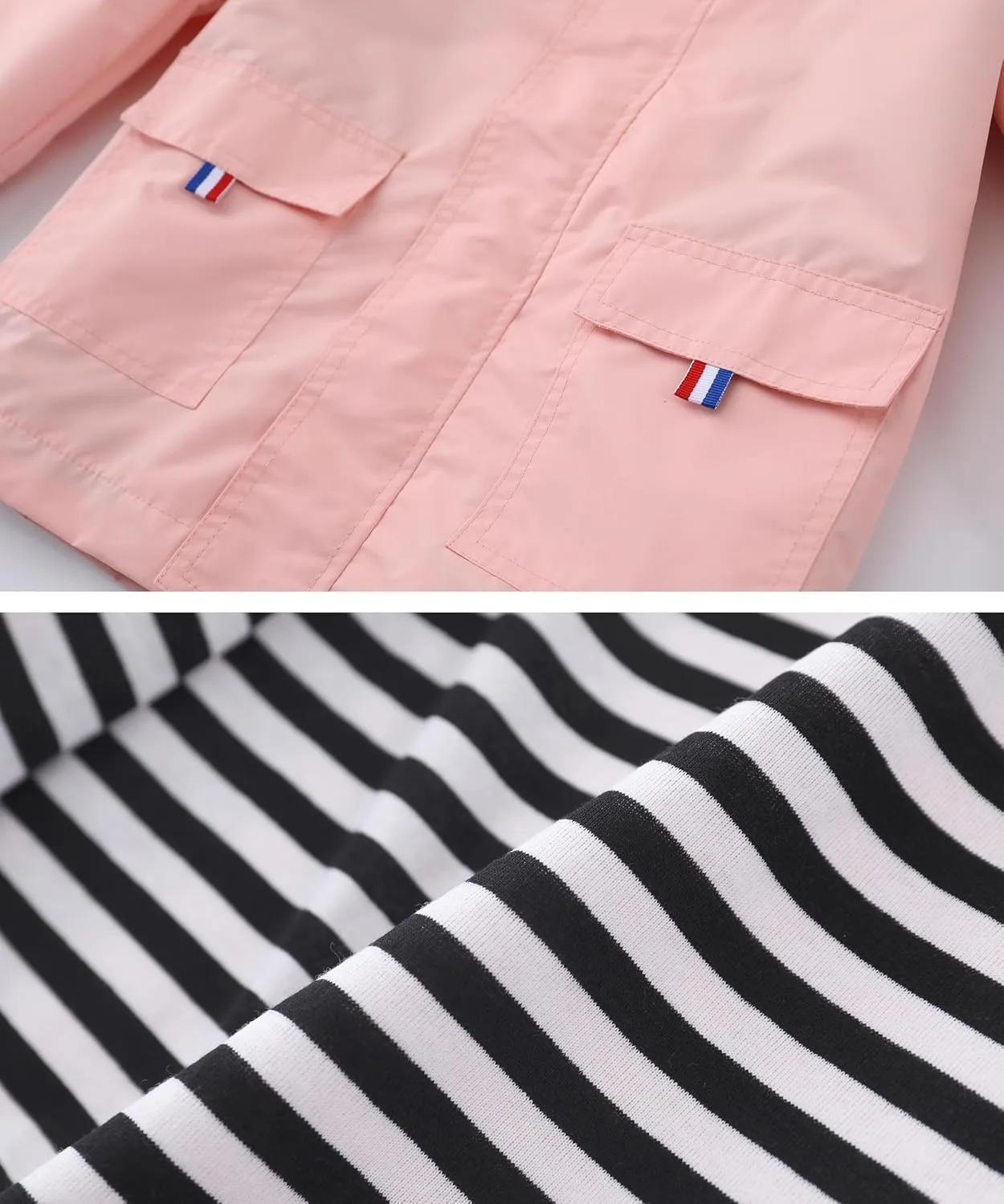 M2C Boys Girls Hooded Cotton Lined Rain Jacket Light Windbreaker