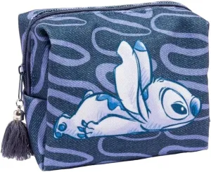 MAD Beauty Disney Stitch Denim Cosmetic Bag | Roomy Rectangular Design | Tassel Zipper | Cruelty-Free | Makeup Travel Organizer for Women, Adults, and Kids