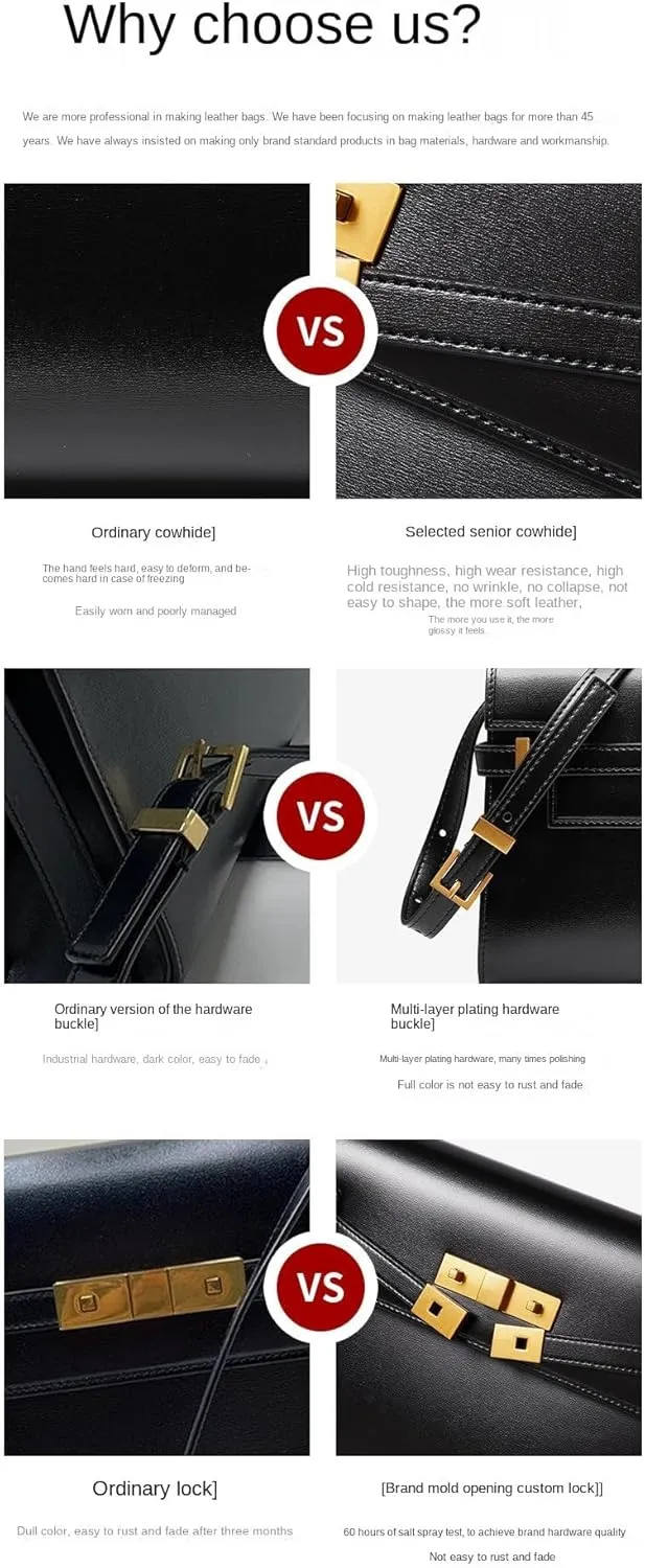 Magnetic Closure, Adjustable Strap Multiple Color&Texture Annual New Handmade Genuine Leather Crossbody Bag