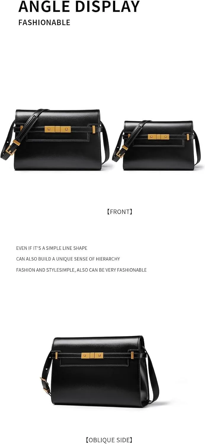 Magnetic Closure, Adjustable Strap Multiple Color&Texture Annual New Handmade Genuine Leather Crossbody Bag