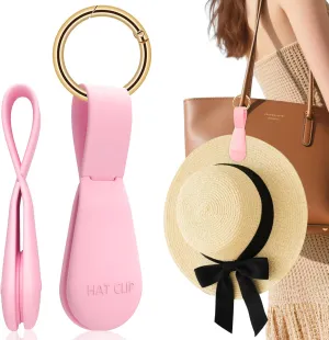 Magnetic Hat Clip for Travel - 1Pc Pink Silicone Hat Holder for Bags, Purses, Luggage & Beach Hats - Secure Hats Hook Clip for Totes, Vacation Essentials