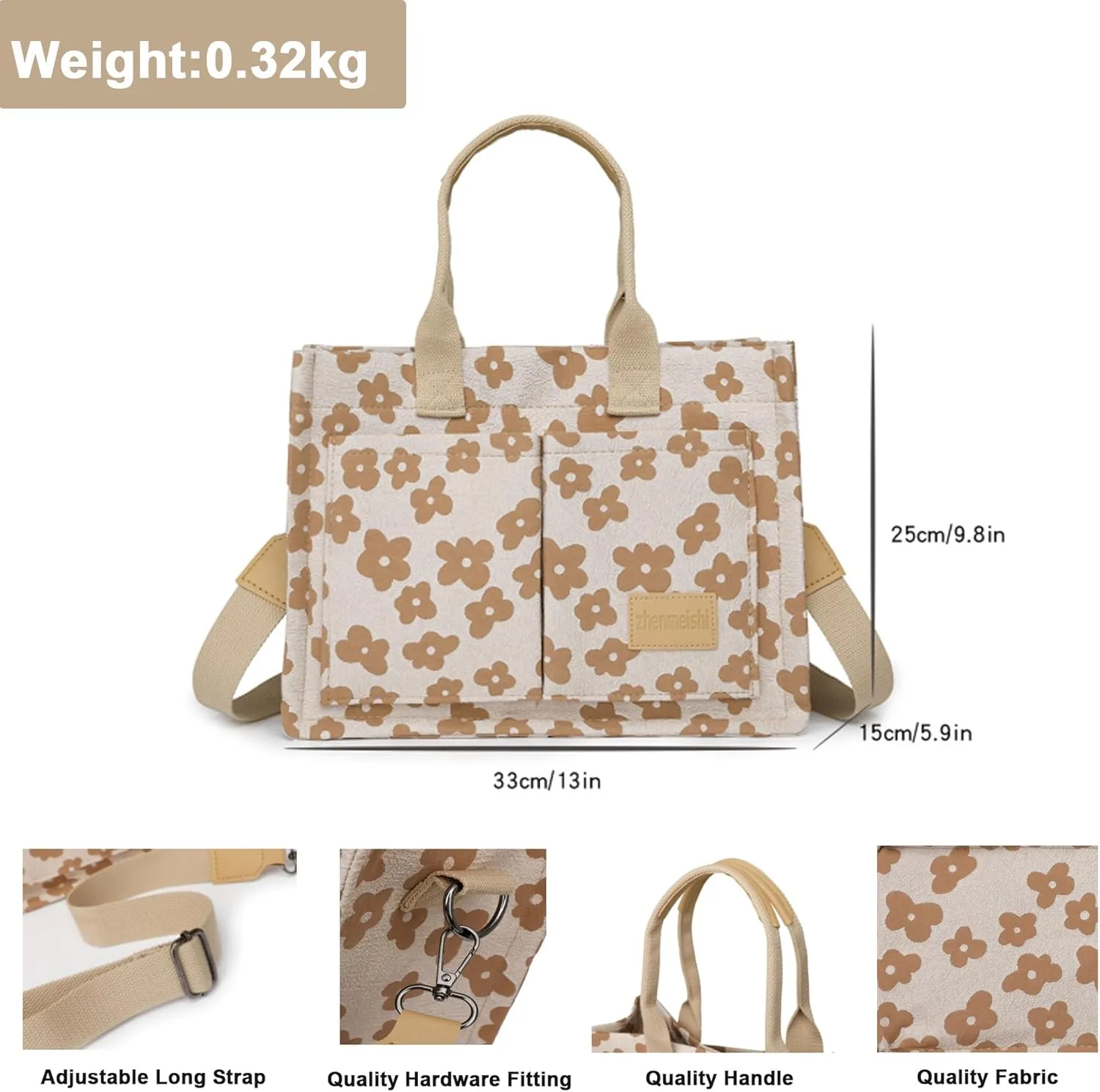 Makukke Tote Bags for Women Handbag Small Tote Purse Nylon Shoulder Bag Crossbody Bag for Office, Travel
