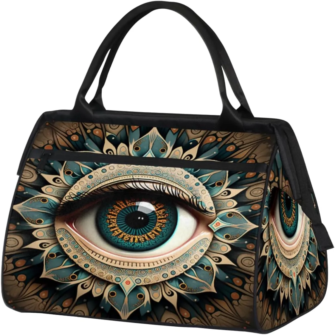 Mandala Realistic Eye Travel Duffle Bag, Waterproof Duffel Bag Weekender Overnight Carry On Bag Lightweight Sport Gym Bag for Men Women