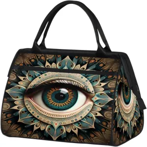 Mandala Realistic Eye Travel Duffle Bag, Waterproof Duffel Bag Weekender Overnight Carry On Bag Lightweight Sport Gym Bag for Men Women