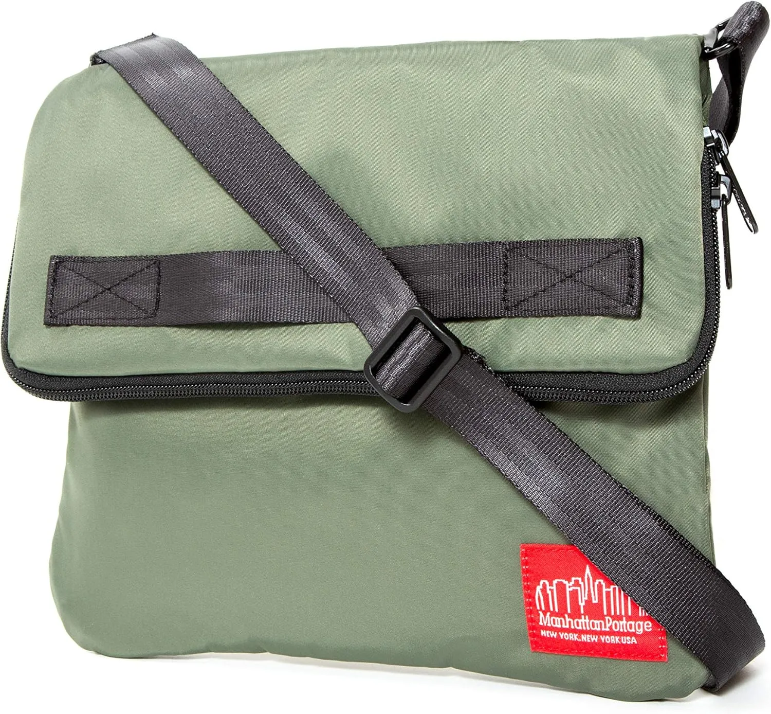Manhattan Portage Flight Nylon Miller Shoulder Bag (water resistant, lightweight, seatbelt carry handle, magnetic cinch)