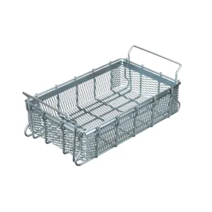 Marlin Steel Expanded Metal Tote Basket, Plain Steel, Zinc Plated (16"L x 10.5"W x 4.5"H)