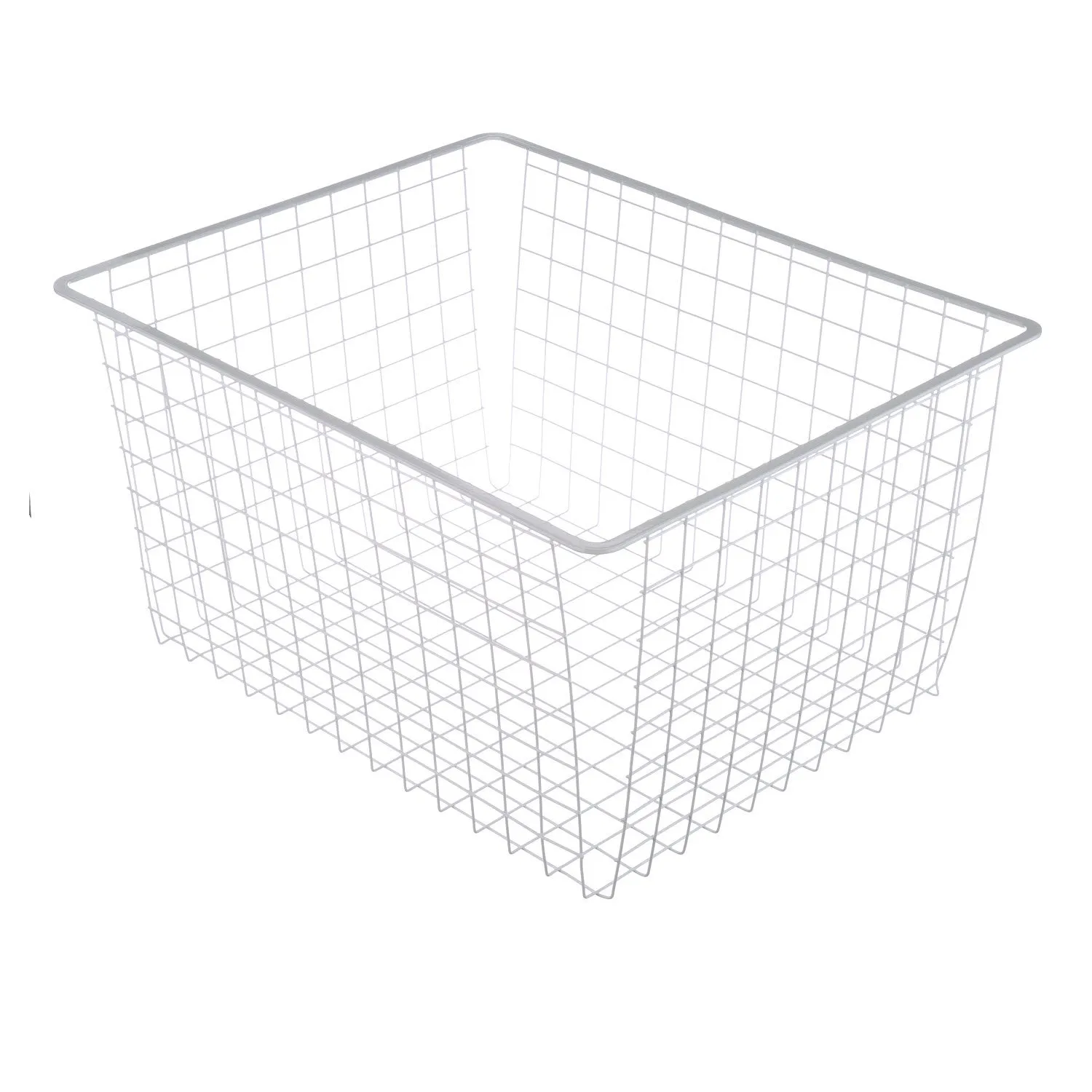 Marlin Steel Plain Steel Wire Tote Basket, White Powder Coat (17"L x 21"W x 11.25"H)