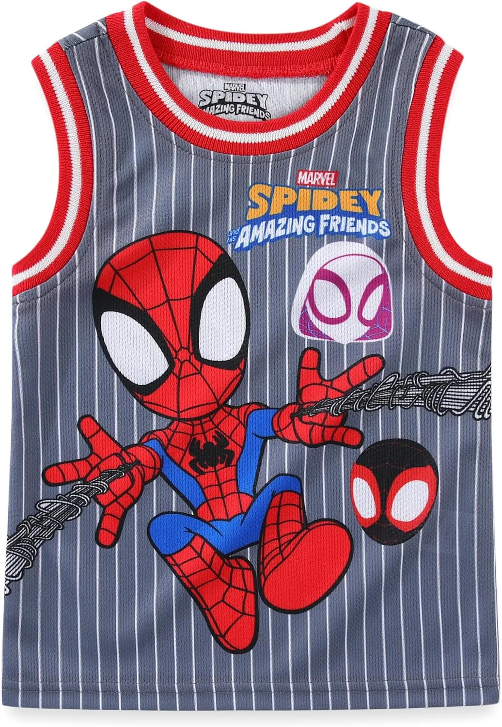 Marvel Spider-Man Miles Morales Avengers Boys Tank Top Shirt and Active Mesh Short Set for Toddlers and Big Kids
