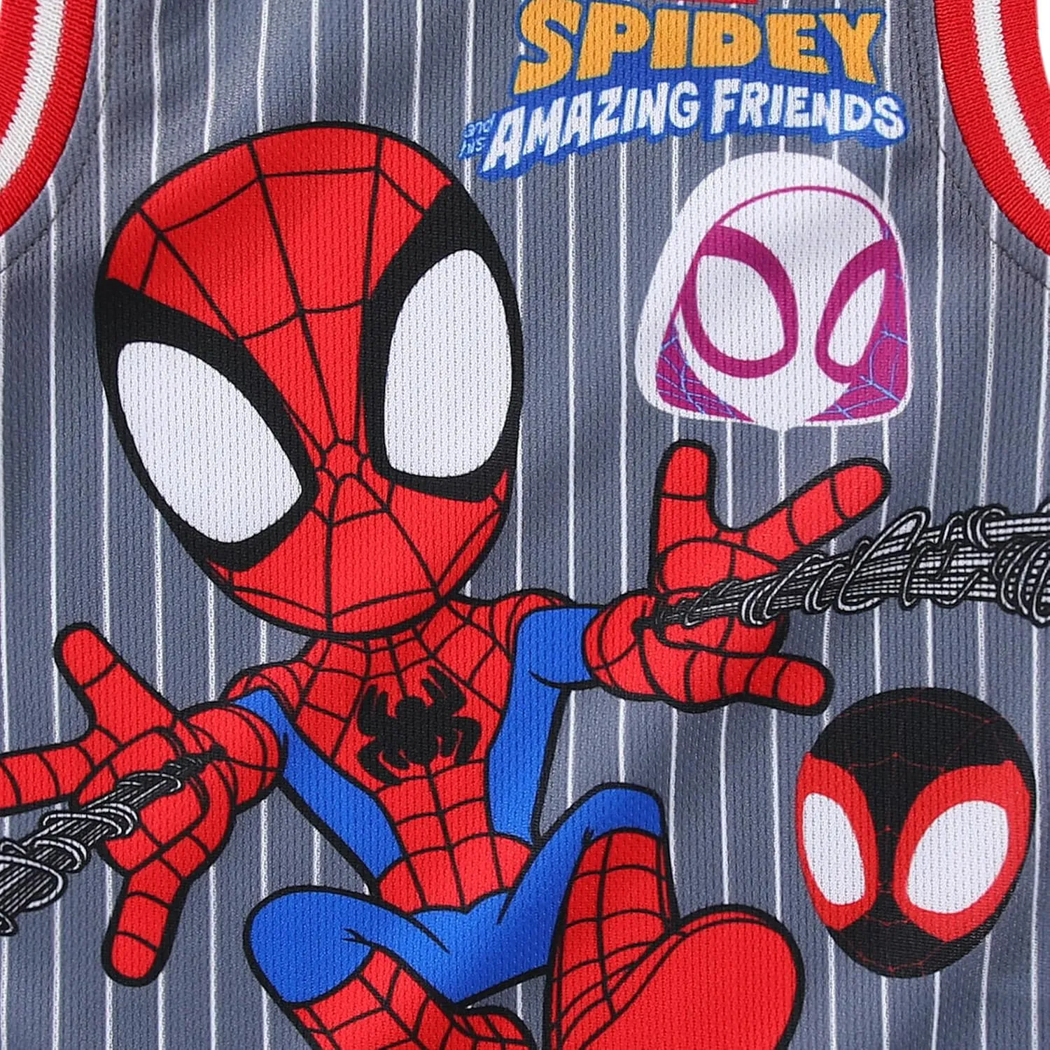 Marvel Spider-Man Miles Morales Avengers Boys Tank Top Shirt and Active Mesh Short Set for Toddlers and Big Kids