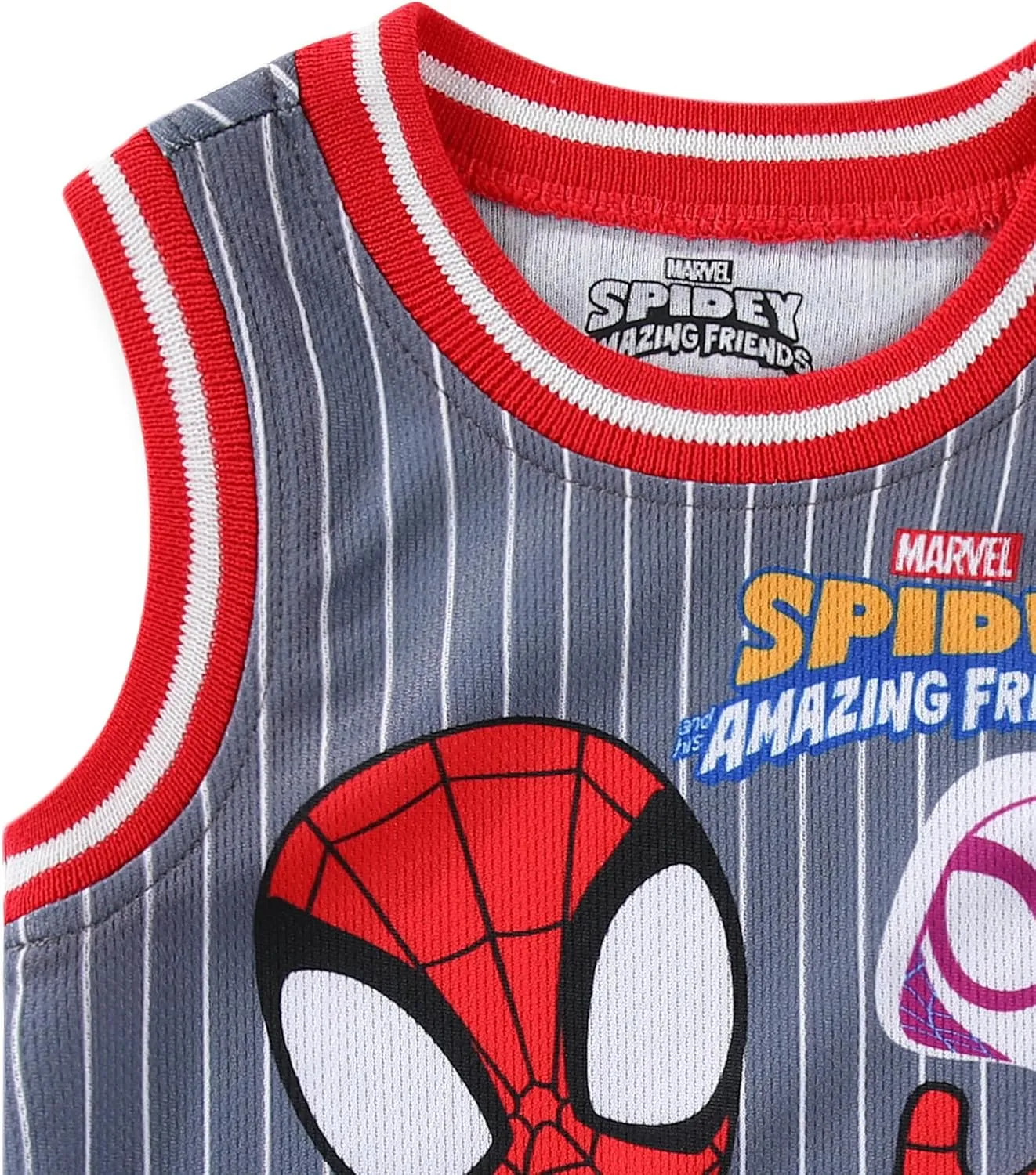 Marvel Spider-Man Miles Morales Avengers Boys Tank Top Shirt and Active Mesh Short Set for Toddlers and Big Kids
