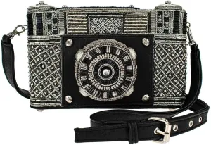 Mary Frances Picture That Beaded Crossbody Handbag, Black